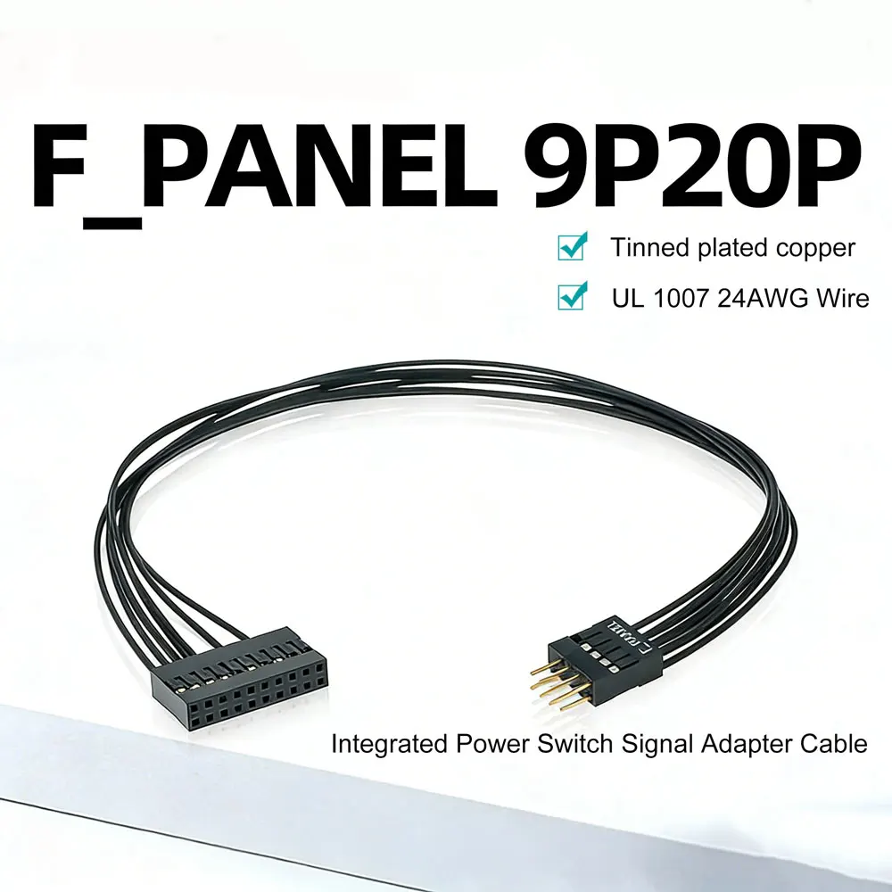 

Корпус компьютера F_PANEL к материнской плате 20-контактный передний кабель вкл./выкл. Встроенный кабель сигнала ввода-вывода на передней панели