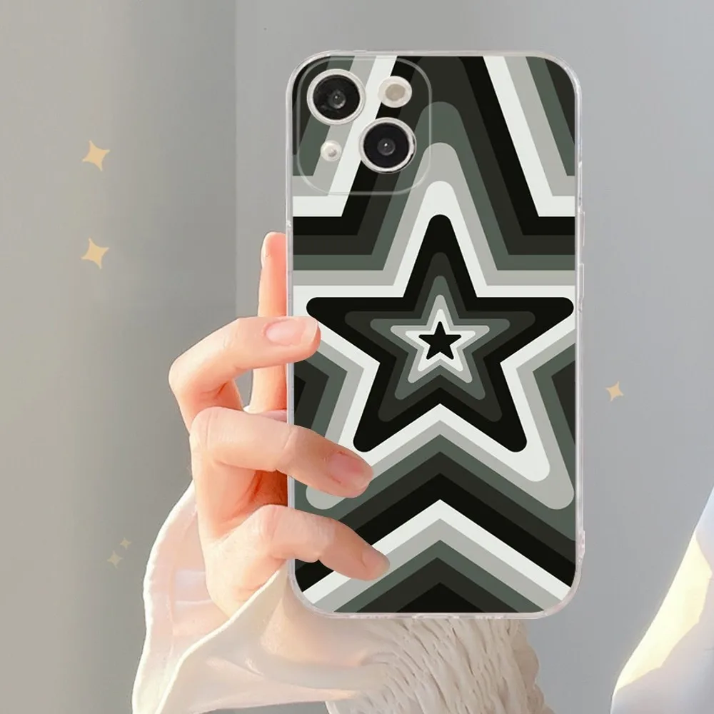 Beautiful Pentagon stars Phone Case Silicone Soft for iphone 15 14 13 12 11 Pro Mini XS MAX 8 7 6 Plus X XS XR Cover