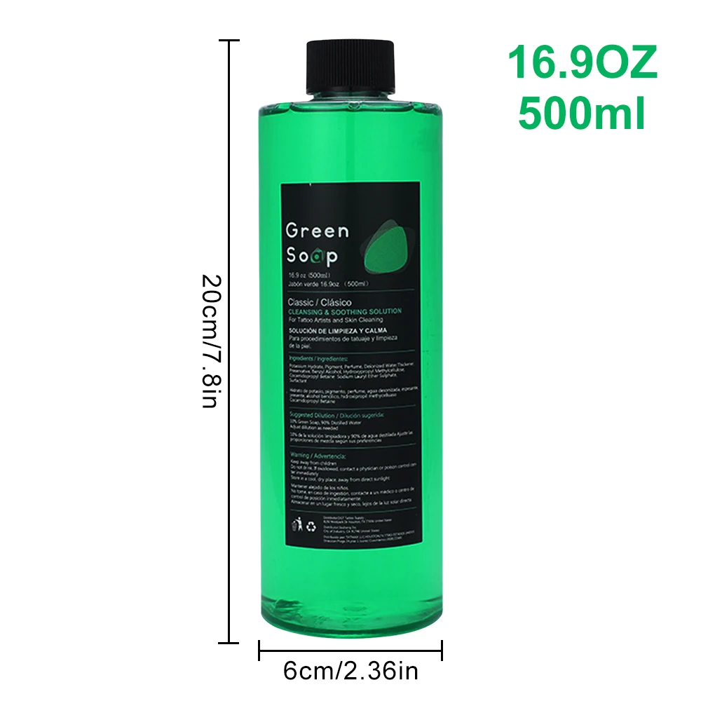 500/250 مللي الوشم الأخضر الصابون الوشم تنظيف الصابون الوشم الجلد التطهير مهدئا الحل الأخضر الطحالب الصابون و زجاجة رغوة مجموعة #2