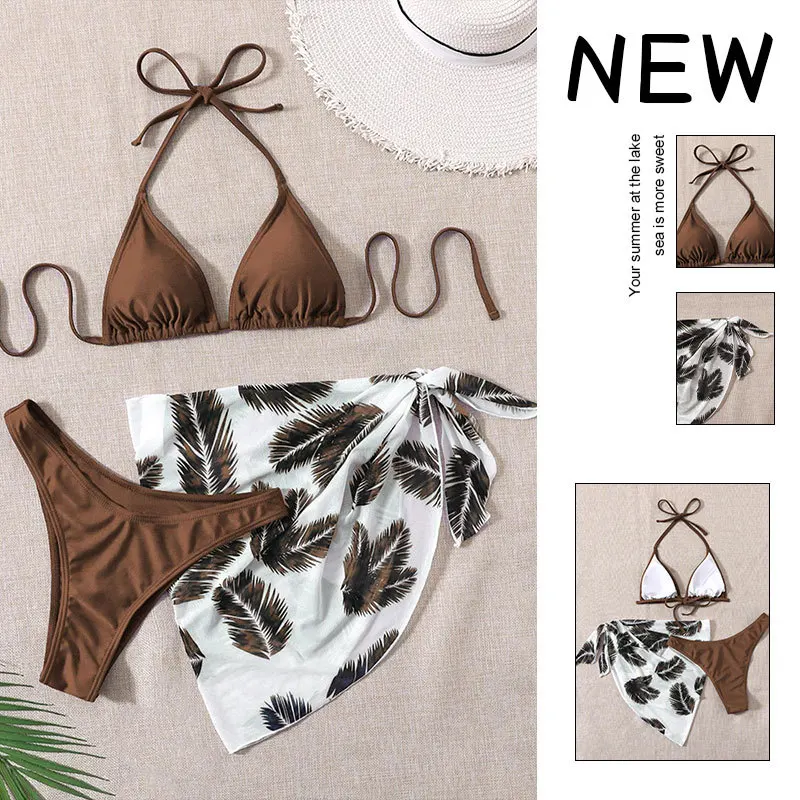 

Новинка 2024, женский пляжный купальник-бикини, комплект из футболок, висящая юбка Ne Strap Me, купальник Sli, удобная мягкая ткань