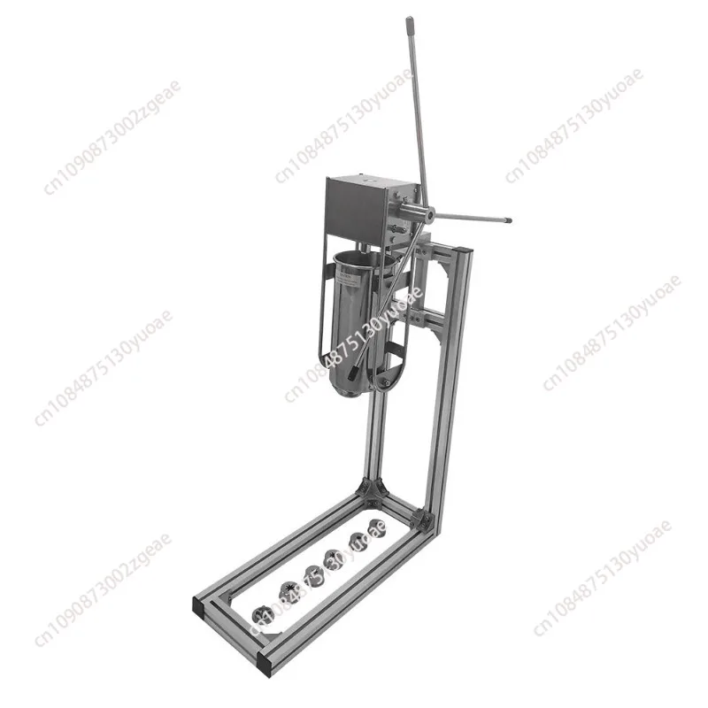 

Vertical 5LSpanish Fritter maker Machine stainless steel Churros filler machine Latin fruit extruder machine 6 nozzles