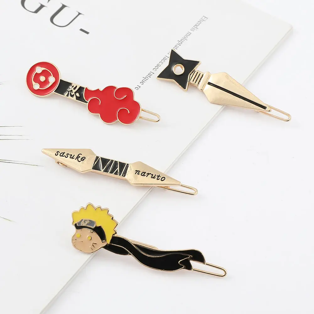 Anime Naruto Hair Accessories Hairpins for Kids Girls Women Braids Cartoons Ninja Cosplay Hair Clip Alloy Headdress Toys Gifts