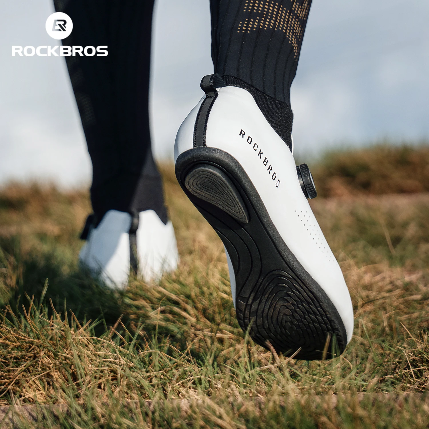 ROCKBROS Non-Assisted Cycling Shoes Light Breathable CR4 Non-Locking Cycling Shoes Tooth Texture Rubber Non-slip Sole Bike Shoes