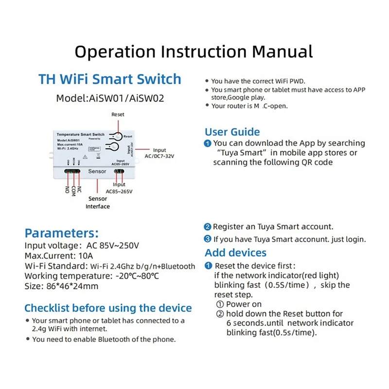 

【Кабель USB-C】3X Tuya Wi-Fi Датчик температуры 2,4G Wi-Fi Датчик температуры Умный переключатель с датчиком температуры 1 м