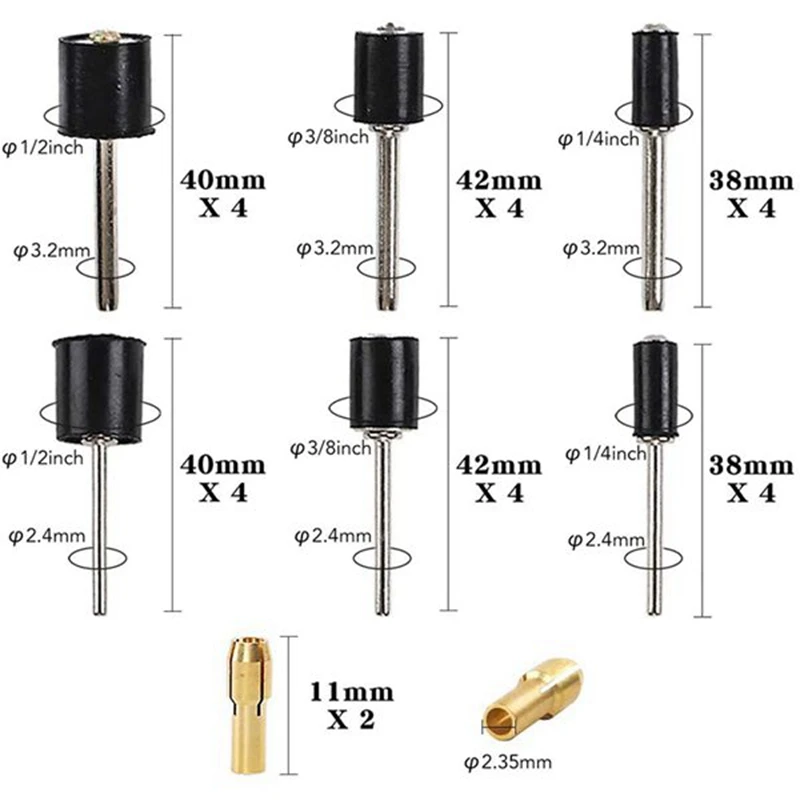 Tambor Polimento Máquina com Mandris de Tambor Lixar Kit de Bateria Ferramenta de Moagem, 432pcs mangas de lixamento, 24pcs tambor mandris, 458pcs