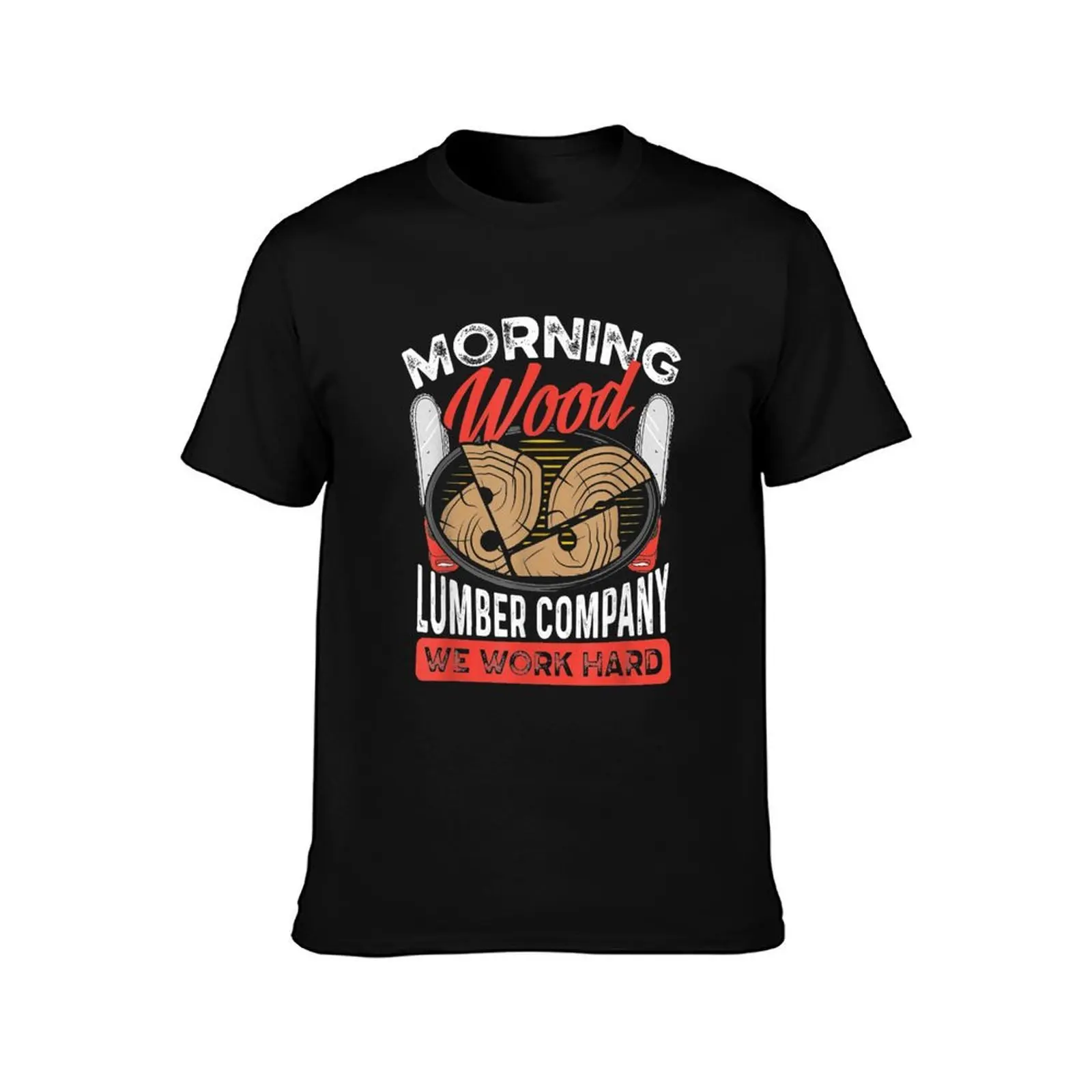 Funny Woodworking Dad Father Carpenter Morning Wood Lumber T-Shirt Basic All Season Solid T-Shirt