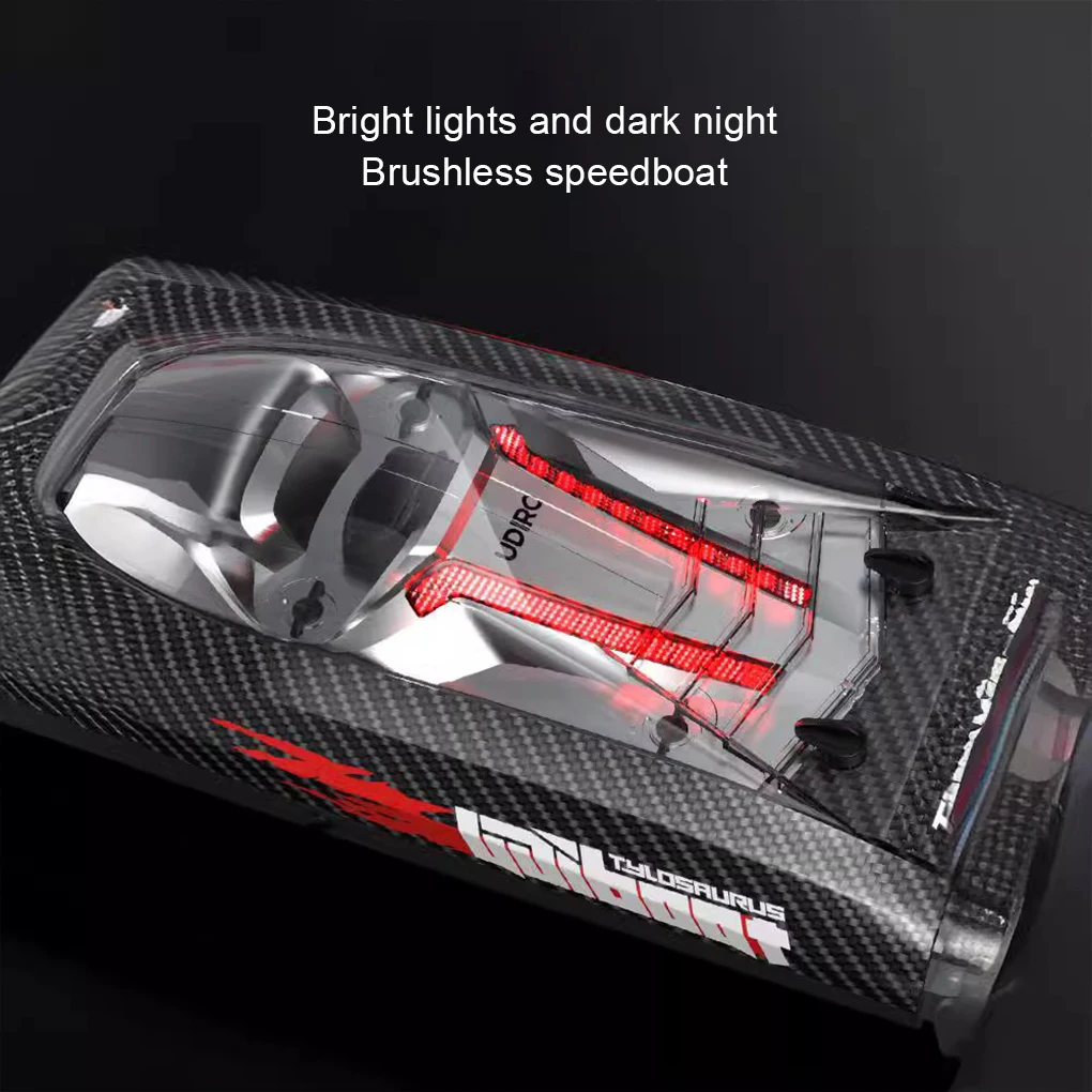 Grande barca RC UDI022 senza spazzole in fibra di carbonio 50 km/h impermeabile ad alta velocità 2.4 GHz radiocomandato impermeabile barca in acciaio legato