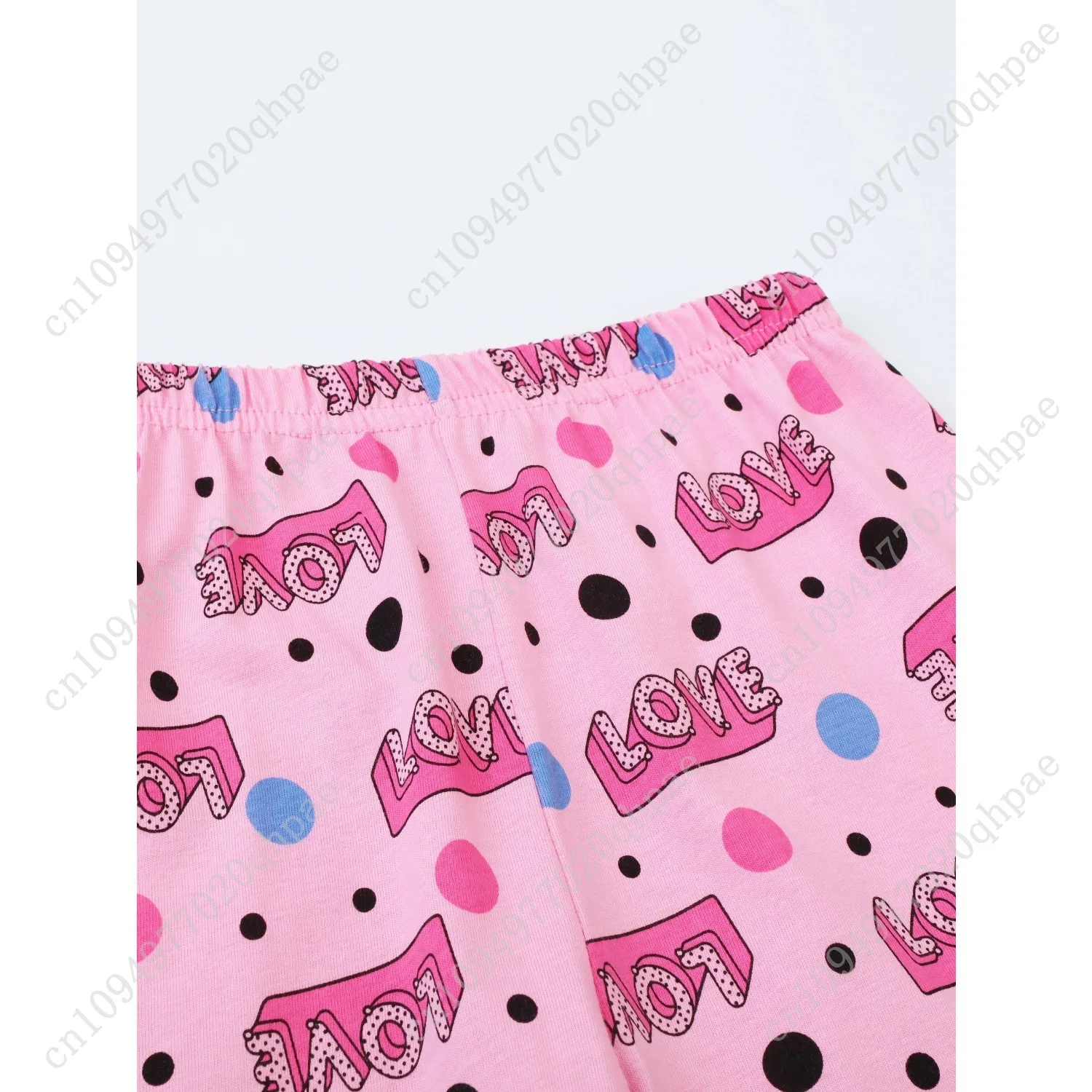 Set pigiama in cotone da 2 pezzi per bambina, modello per ragazze dei cartoni animati, girocollo, top a maniche lunghe e pantaloni con stampa completa, set pigiama casual F