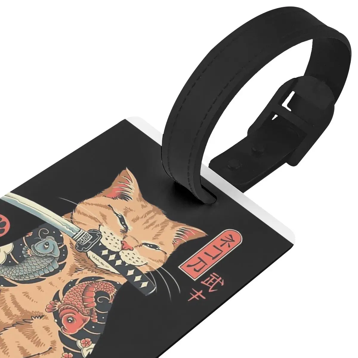 Catana Cats Retro Samurai Yakuza Holder Luggage Tags Suitcase Accessories Baggage Boarding Tag Label Holder ID Name Address