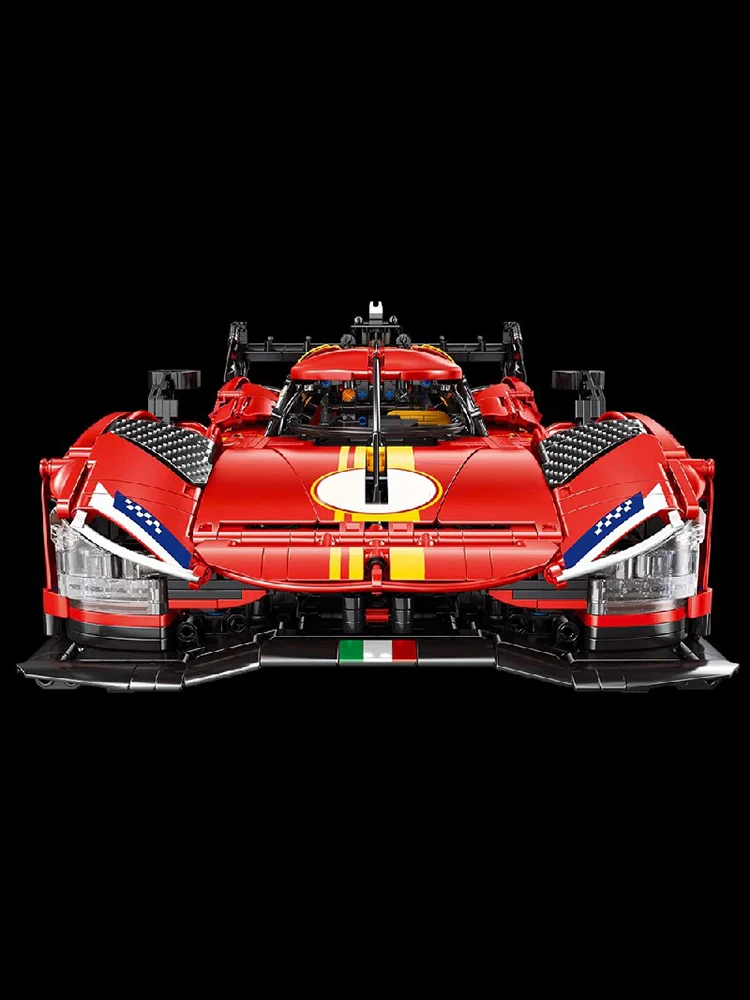 Technik RariSpeed 499P 1:8 Auto Drift Rennwagen Bausteine Set Roter Supersportwagen Modellbausatz Spielzeug Jungen Geschenke 3350 Teile