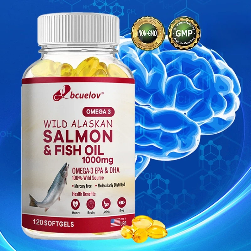 

Salmon Fish Oil - Rich in EPA+DHA, Supports Joint, Brain and Eye Health, Enhances Immune Function, and Antioxidant
