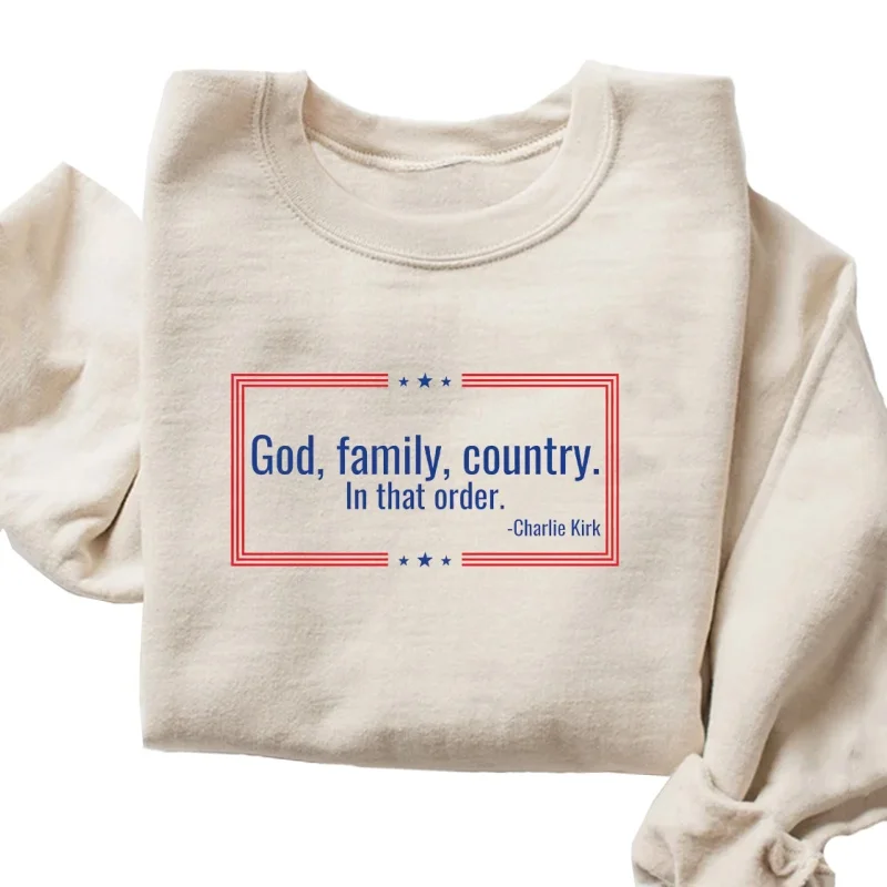 Sudaderas con capucha de Charlie Kirk, sudadera de país familiar de Dios, jersey de manga larga, sudaderas de derechos humanos, ropa de calle, sudaderas con capucha Y2k, Tops