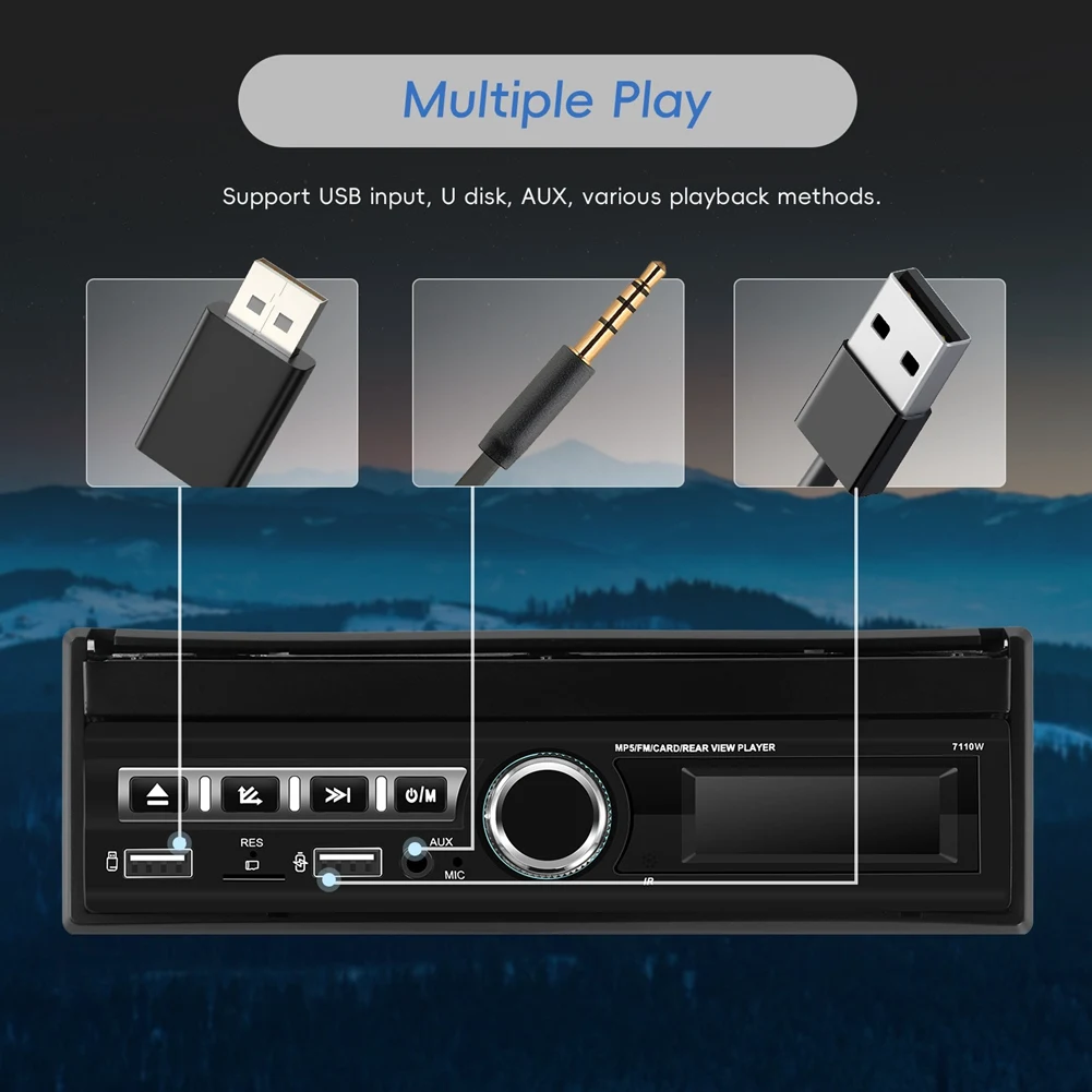 

Single Din Car Stereo with Carplay Android Auto 7 Inch Flip Super Deal irror Link