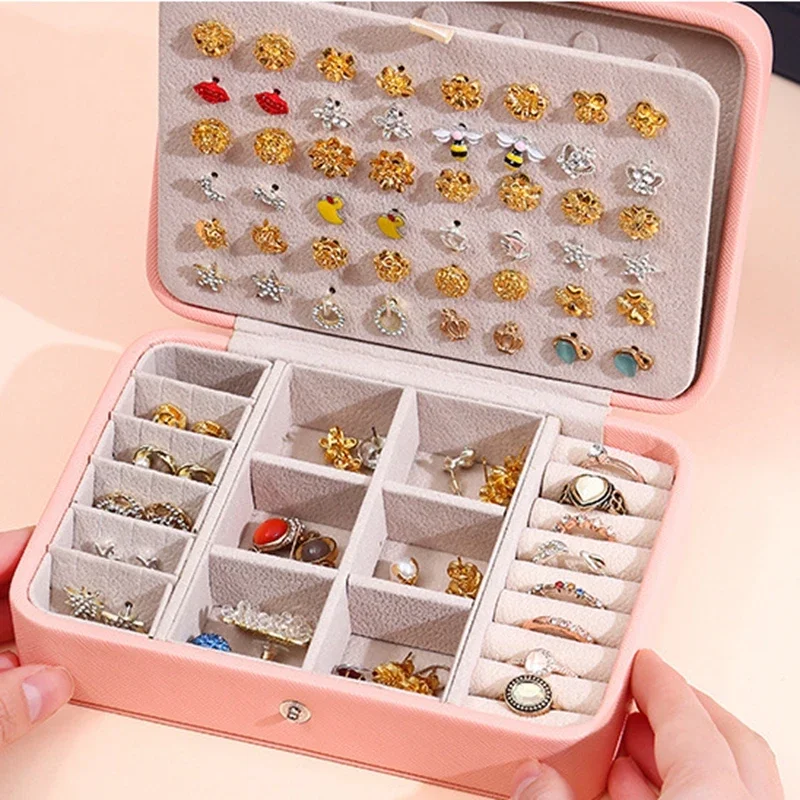 Portable Jewelry Storage Box Small Exquisite Portable Necklace Ring Earrings Storage Joyeros Organizador De Joyas