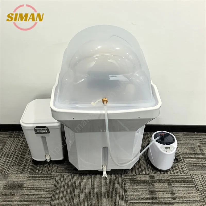 High End Plastic Thai-Style Shampoo Sink Barber Shop Water Basin With Head Therapy and Fumigation Shower for Beauty Spa