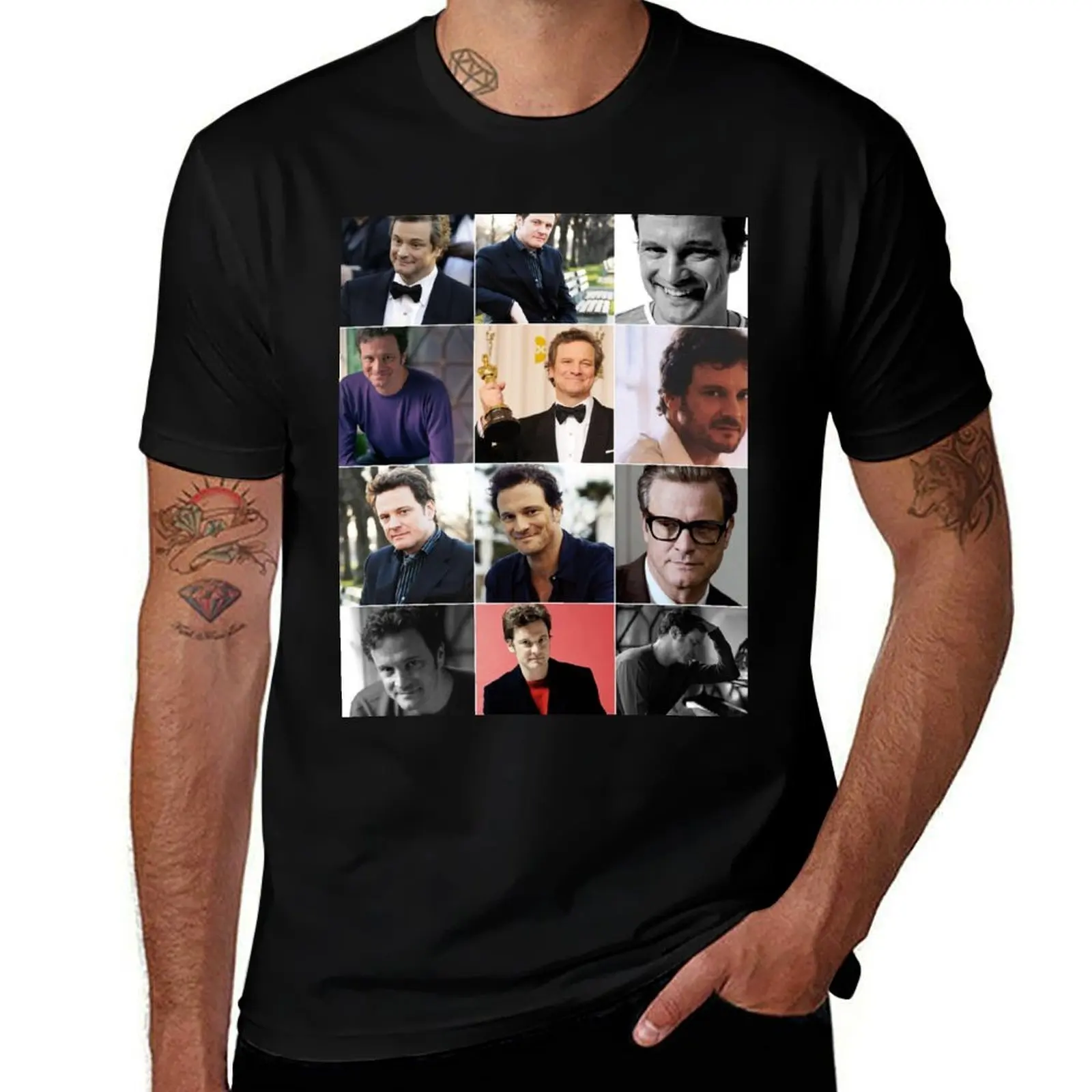 

Colin Firth Photo Collage T-Shirt man graphic t shirt cotton t shirt pack T-shirt