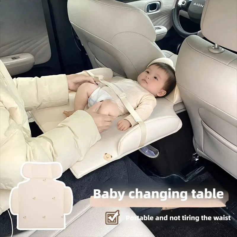 Für Auto-Babywickelstation, Rücksitz-Wickelunterlage, Säuglings-Wickelmatte für Autoreisen, Einfache, rückenschonende Anwendung
