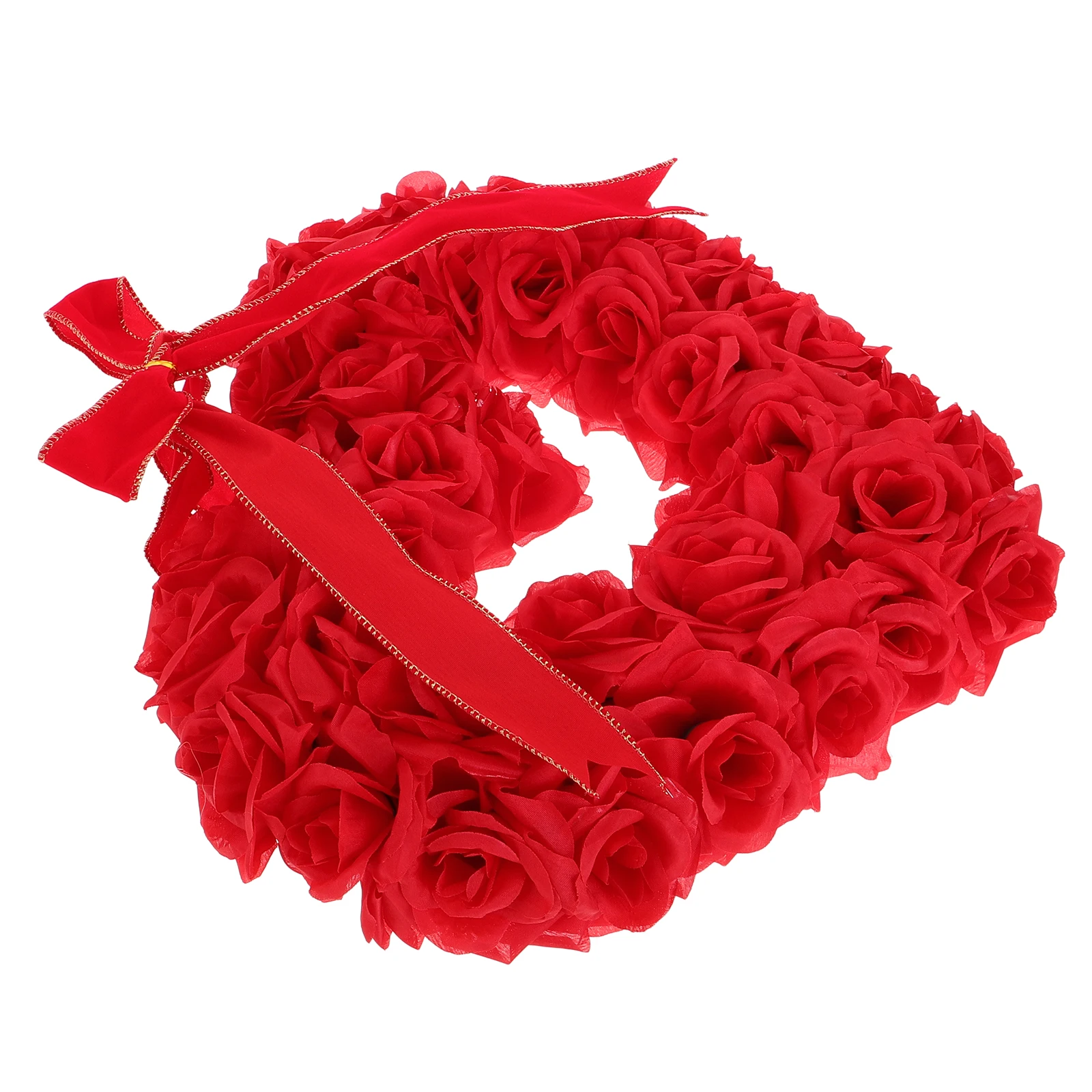 

Rose Wreath Decor Garland Valentine Day Red Lovers Wedding Ceremony Decor Valentines Heart Wreath Heart Shaped Fabric Garland