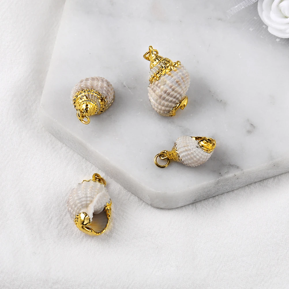 

6 Pcs Conch Pendant Shell Earrings Necklace Shaped Hanging DIY Jewelry Ornament