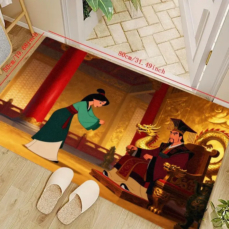 

1 шт., ковер Мулан и императора с рисунком для гостиной, украшение для домашнего входа, стильный большой напольный коврик для детской игровой комнаты или йоги
