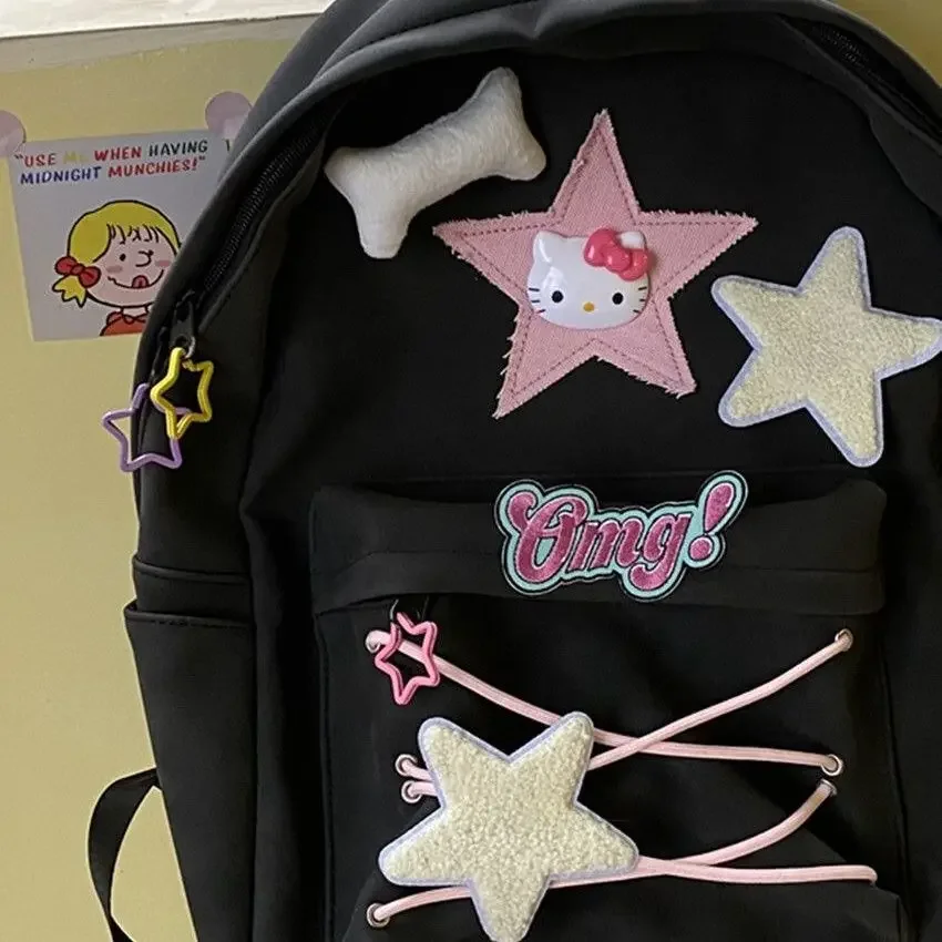 

2023 New Style Sanrio Hello Kitty Melody Schoolbag Backpack Large Capacity Schoolbag Cute Plush Backpack for Girls