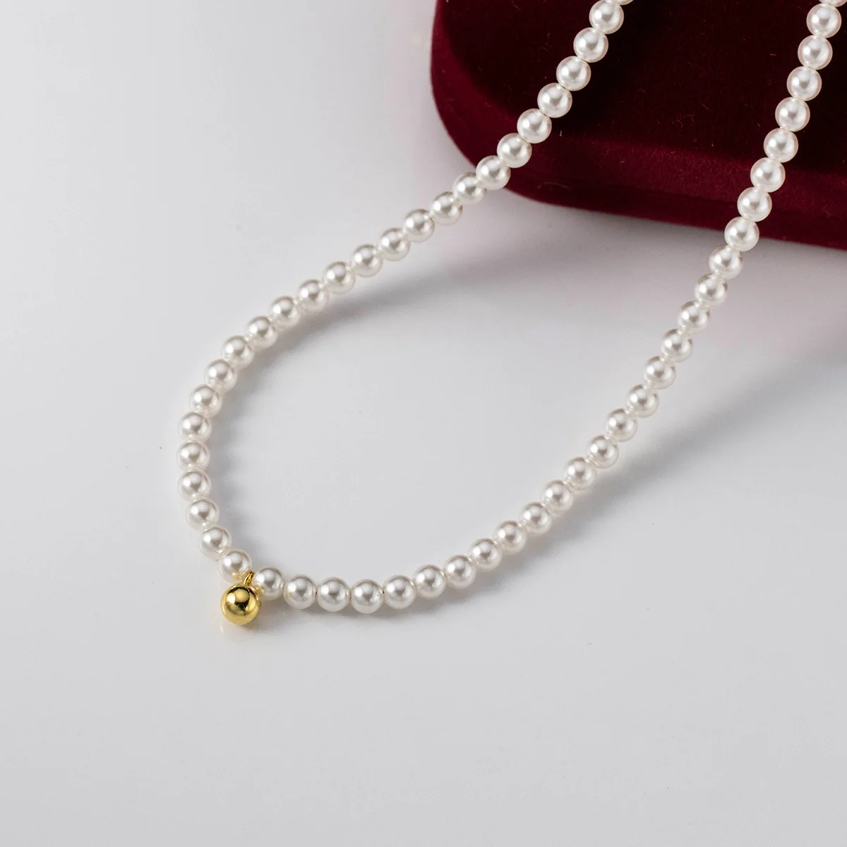 

44cm Pearl 925 Silver Necklace For Women Silver 925 Chain Necklaces Female Girls Fashion Jewelry Sweety