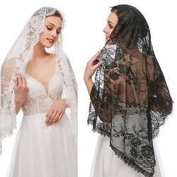 Lace Mantilla Catholic Veil Elegant Floral Pattern Soft Comfortable Head Coverings for Women Latin Mass Veils Dropship