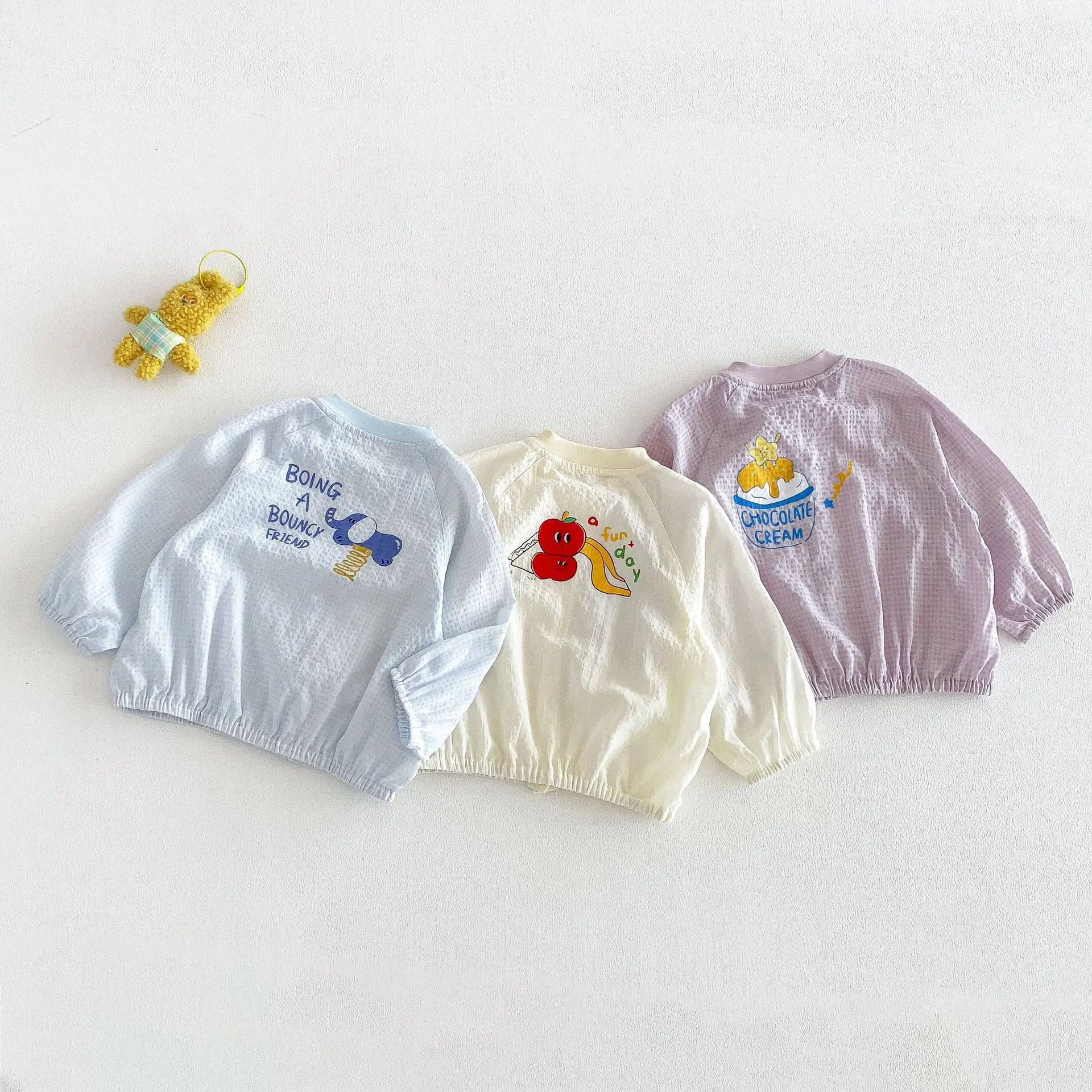 Baby Cartoon Air Conditioning Shirt 2026 New Summer Boys' Fashion Printed Thin Baseball Jacket Children's Breathable Coat