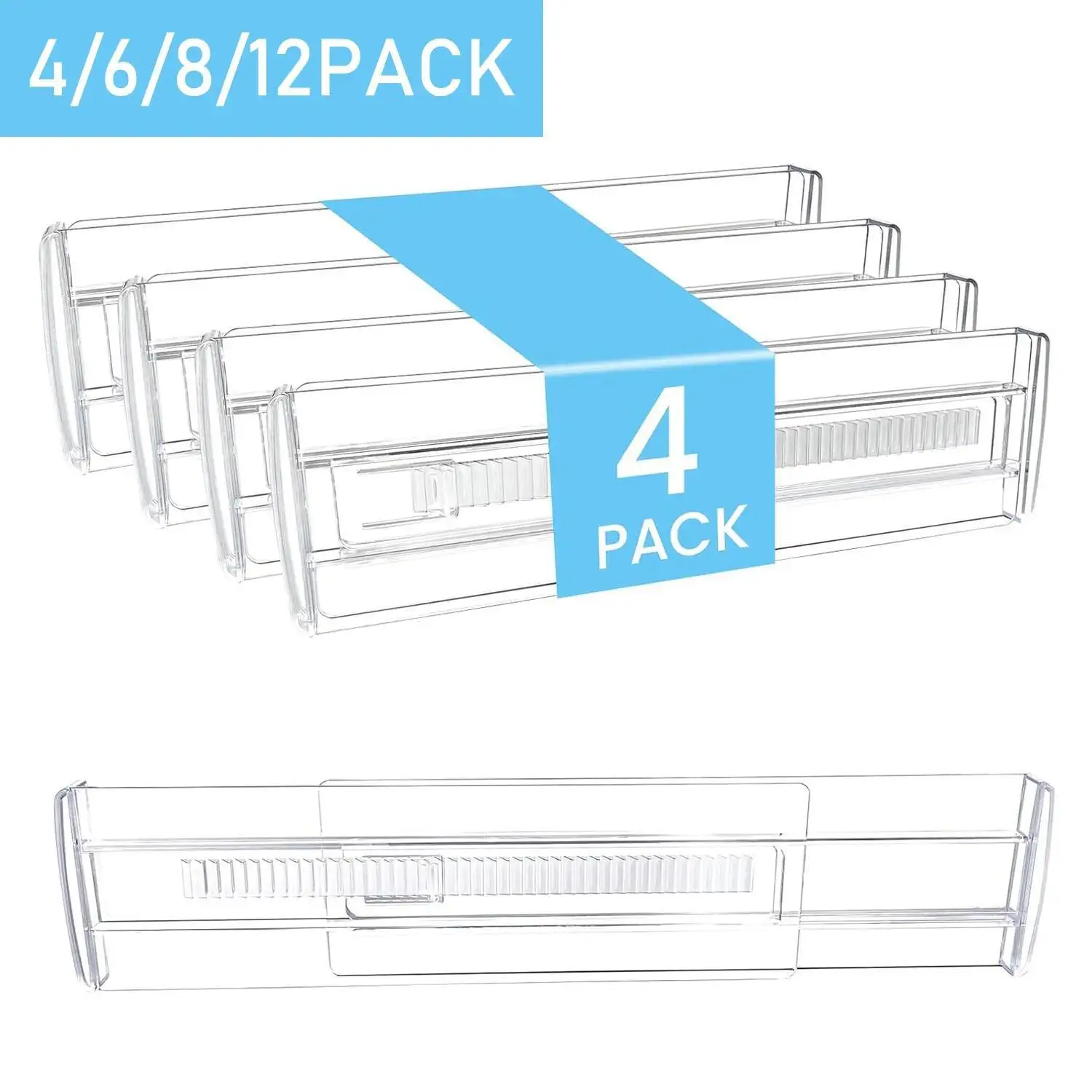 

Plastic Drawer Dividers For Baby Clothes, Kitchen Cutlery And Office Storage, Easy To Install