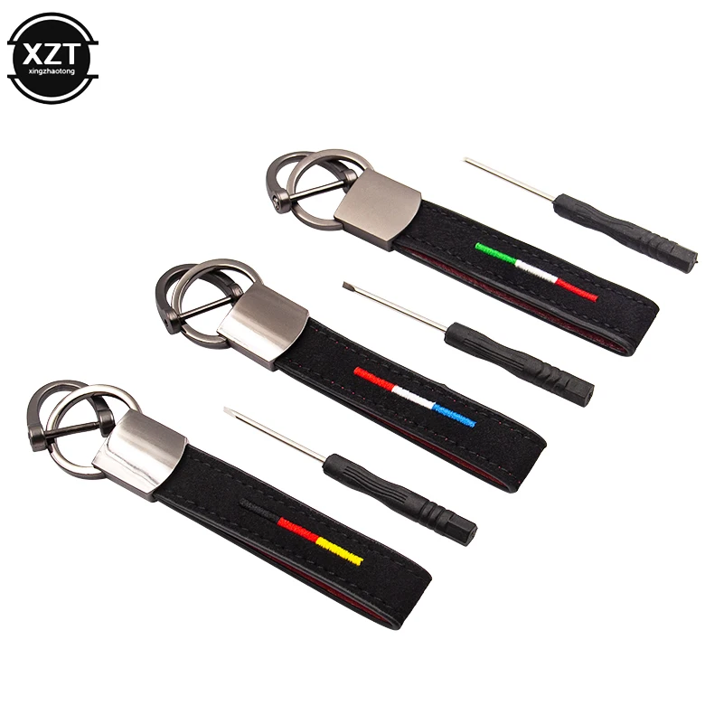 Car key chain leather key holder keychain for Mercedes BMW The national flag of Italy Germany key chain alloy auto accessories