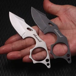 Small Fixed Blade Neck Keychain Knife Thumb Knife 9Cr118mov Blade and Handle Outdoor EDC Survival Hunting Cutting Camping Tool