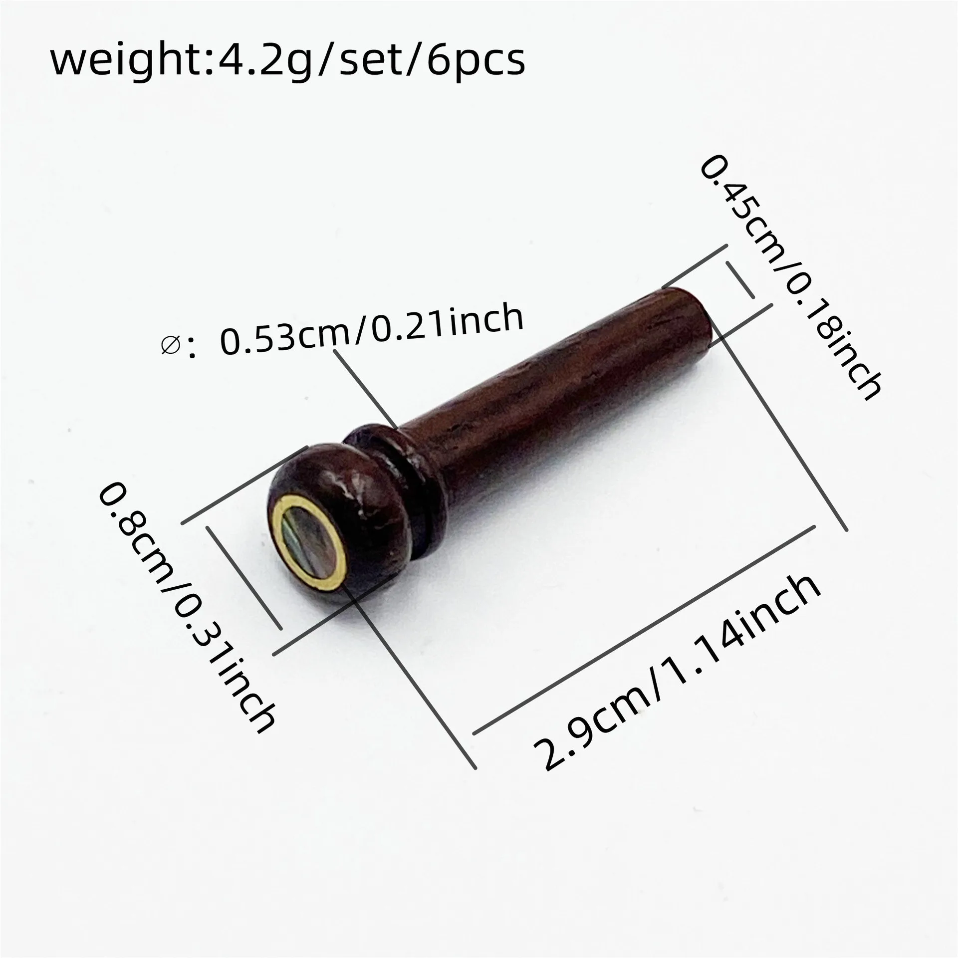 6-Piece Set Acoustic Guitar Bridge Pins Tone Upgrade String Pegs / String Posts Replacement Pin Folk Guitar Accessory