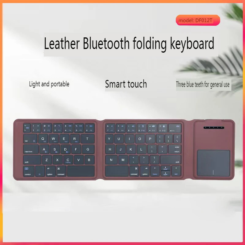 

Bluetooth Folding Keyboard with Touchpad Keypad for Mobile Phones Tablets Three System Foldable Wireless Keyboard Pu Keyboards