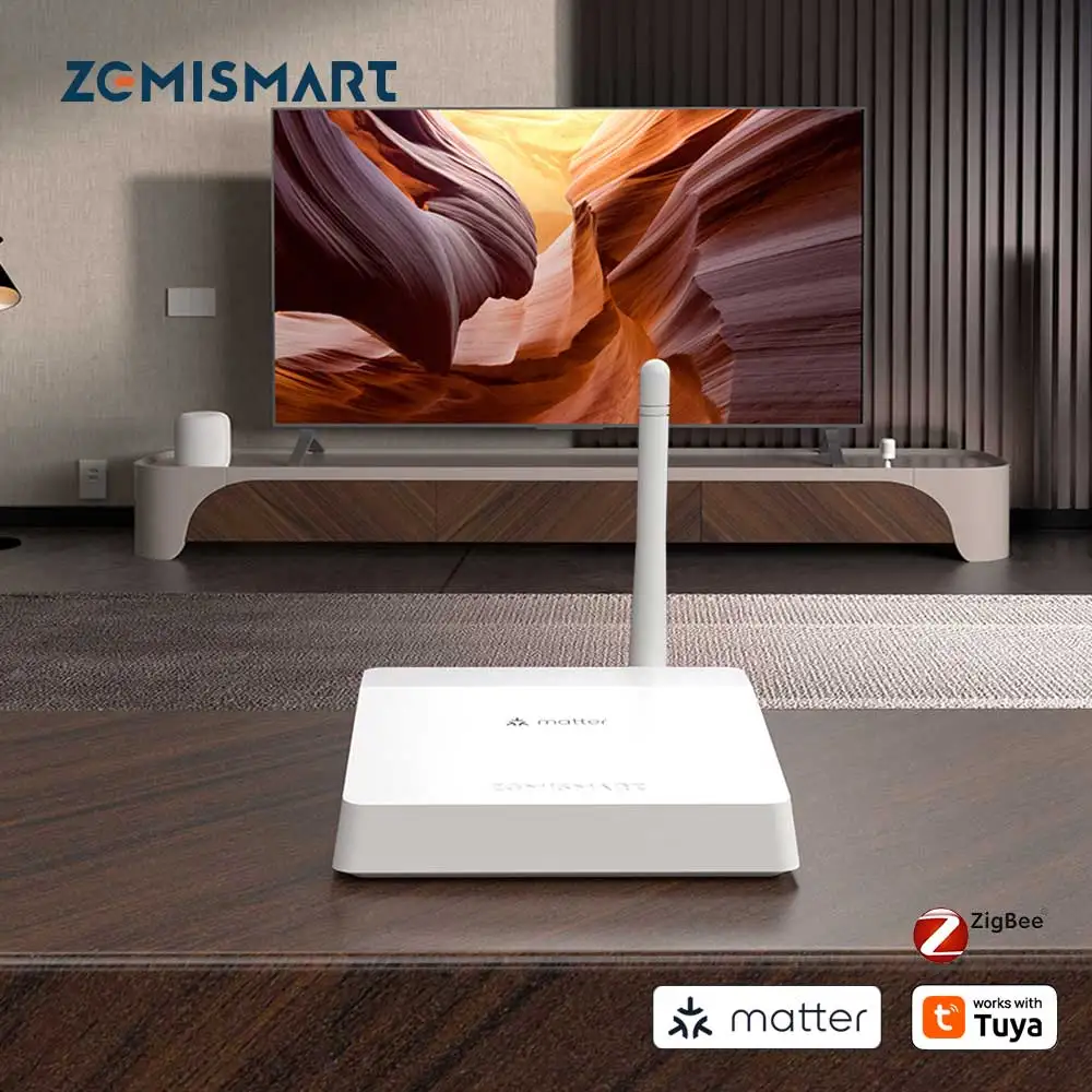 

Проводной концентратор Matter Zigbee с антенной, сильный сетевой сигнал, шлюз для умного дома, работает с Tuya Homekit Smartthings HA
