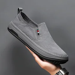 Zapatos transpirables de tela de Pekín para hombre, zapatillas de lona informales de tela fina de seda de hielo, senderismo y conducción, Verano