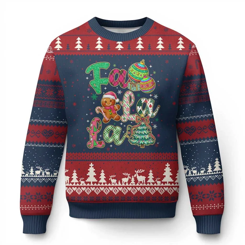 Family Match Ugly Christmas Sweater Fun Gingerbread Men's Printed Christmas Sportswear Parent Child Festival Party Hoodie