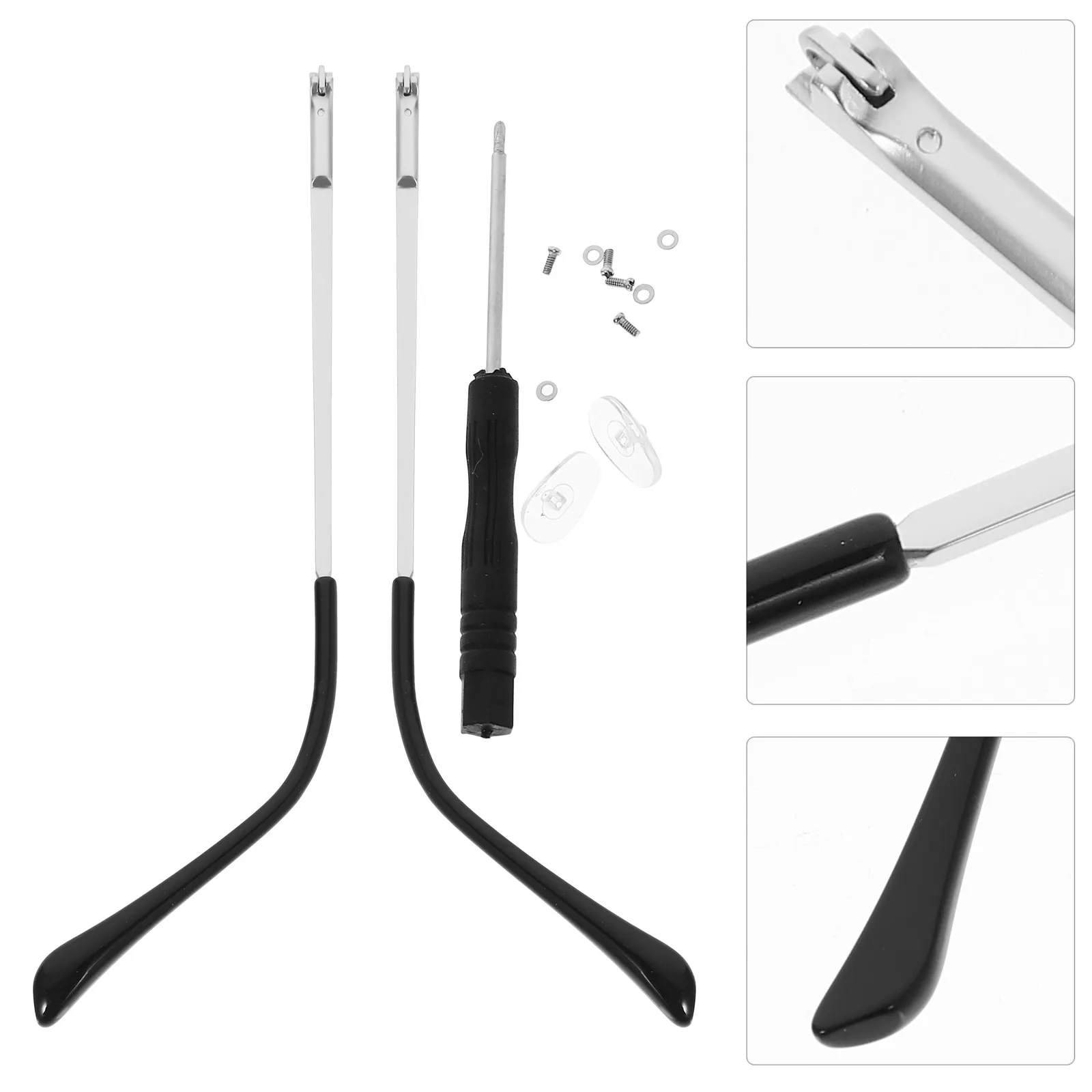 1Pair Sturdy Metal Glasses Temples Replacement Arms Universal Eyeglasses Repair Legs Suitable for Sunglasses Reading Myopia