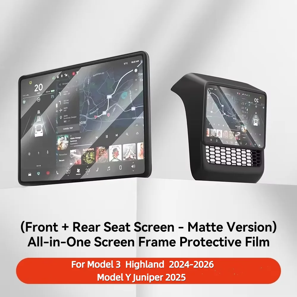 YZ Center Control-scherm Gehard glas Filmbeschermer Matte HD met randbeschermingshoes voor Tesla Model 3Y Highland Juniper