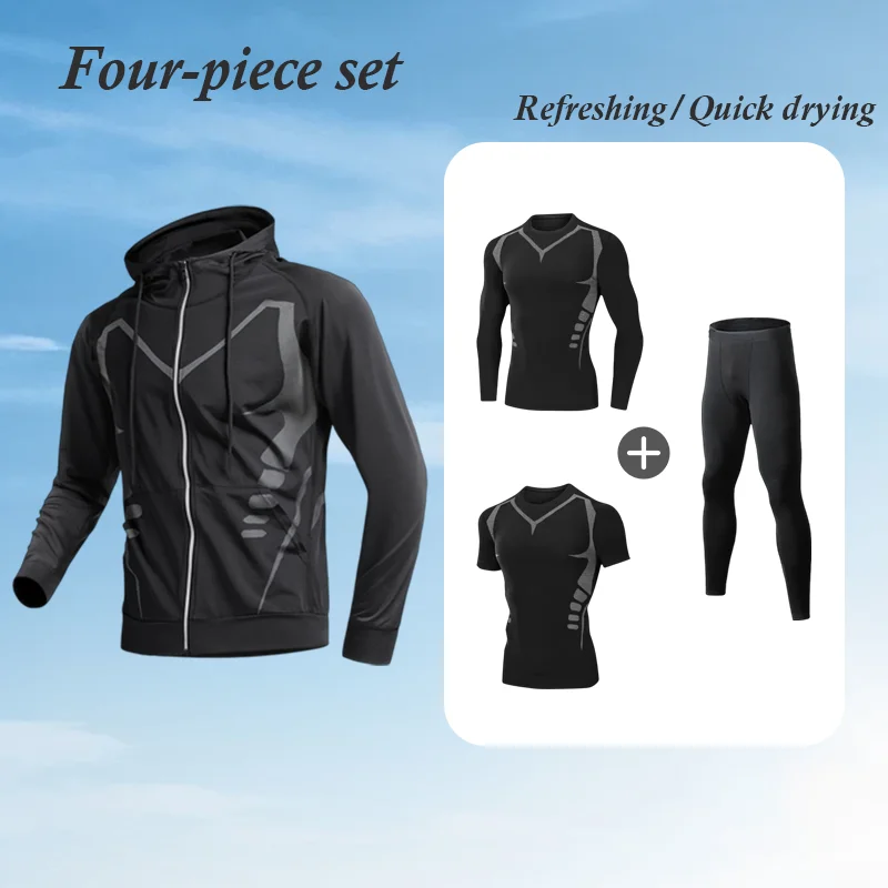 

2025 Men's Running Sports Set Breathable Trendy Cool Quick-Dry Athletic Wear Fitness Training Cycling and Marathon Gear