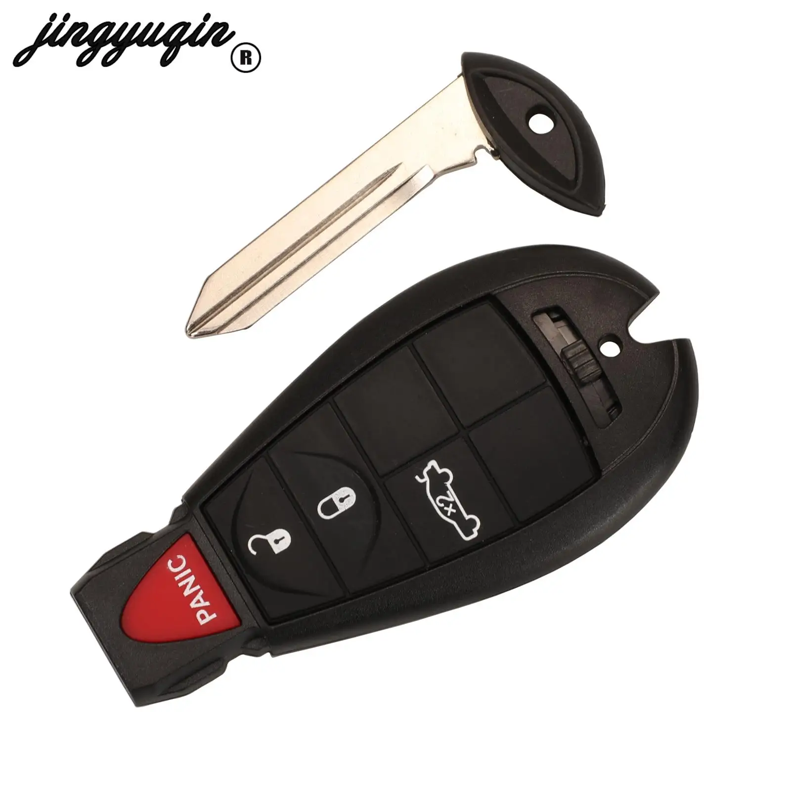 jingyuqin For Chrysler Fobik 300 Town & Country Dodge Challenger Charger Durango Journey Smart Remote Key Shell Case 3/4/5/6BNT