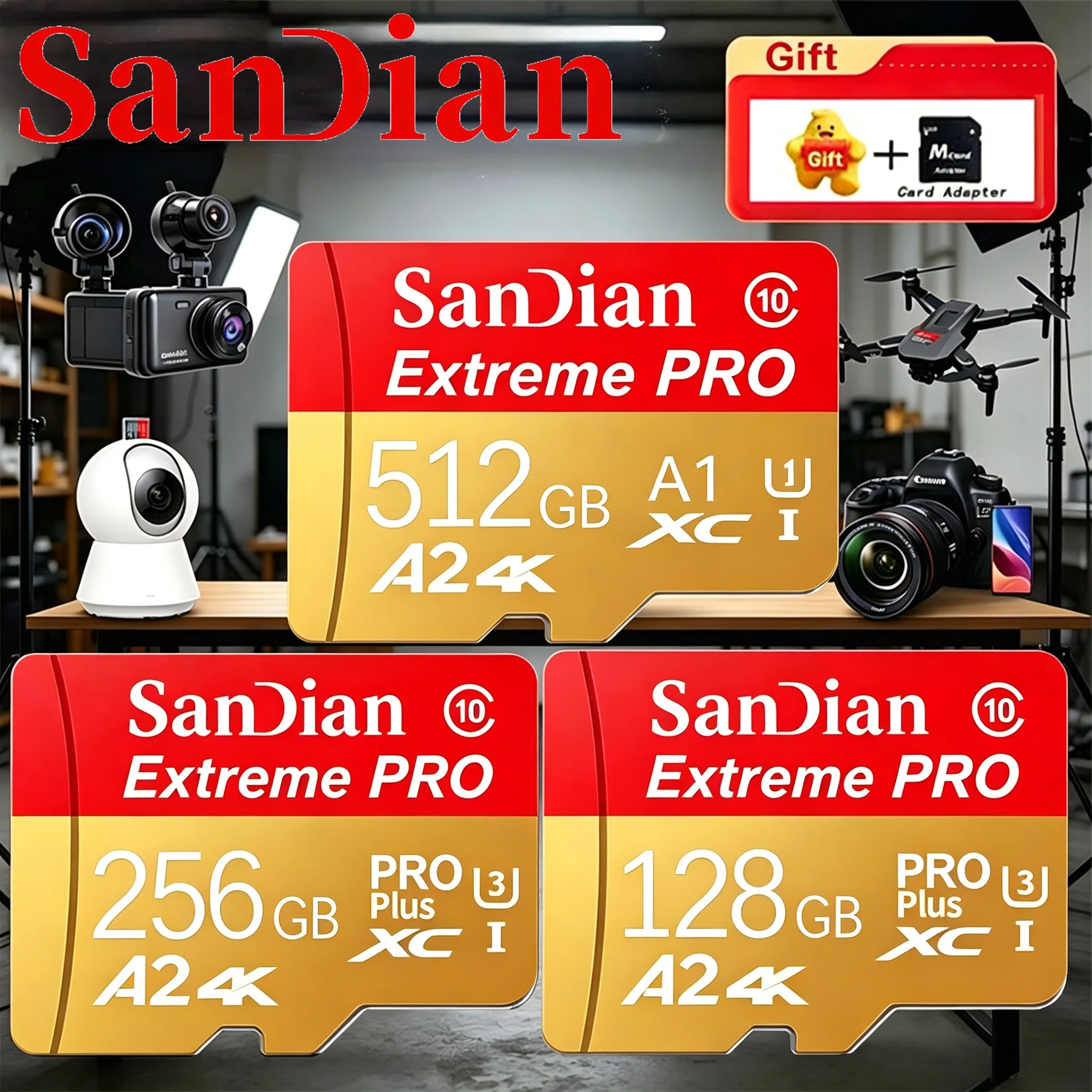 SD Cards 128GB 512GB 64GB Memory Card Micro TF SD Card TF Cards Fast Read U1 for Drone/Router/Digital Frame/Mobile/Car DVR