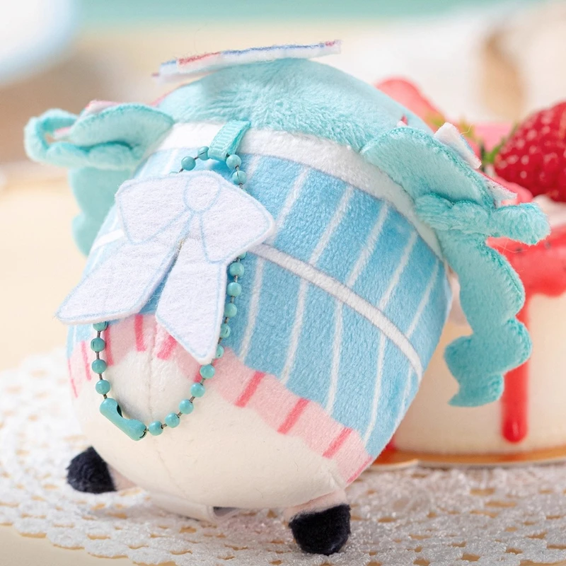Anime Hatsune Miku Sweet Interweaving Series Plush Doll Keychain Cartoon 2D Hatsune Doll Cute Peripheral Sofa Doll Keychain Gift