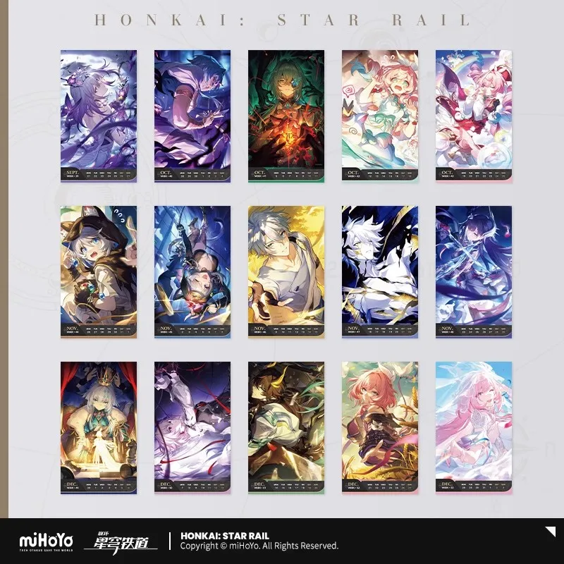 [Genuine] miHoYo Game Honkai Star Rail 2026 Weekly Calendar Anime Desktop Ornament Cartoon Prop Accessory Cosplay Halloween Gift