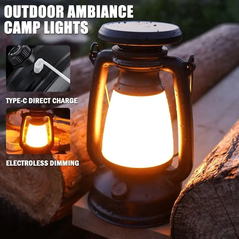 Charging Decoration Atmosphere Light Retro Horse Light Led Desk Lamp Outdoor Camping Bar Light Table Light Lantern Home Decor