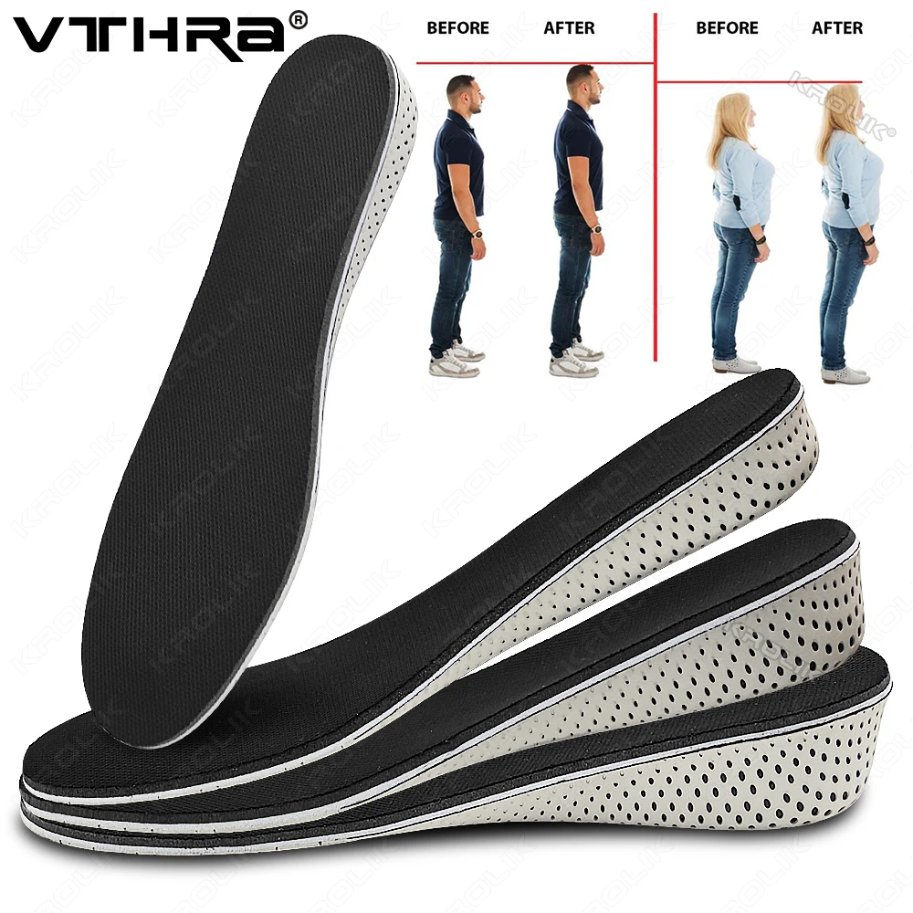 2-5cm Invisible Height Increase Insole Breathable Height Adjustable Shoe Heel Insoles Inserts Taller Support Absorbant Foot Pads