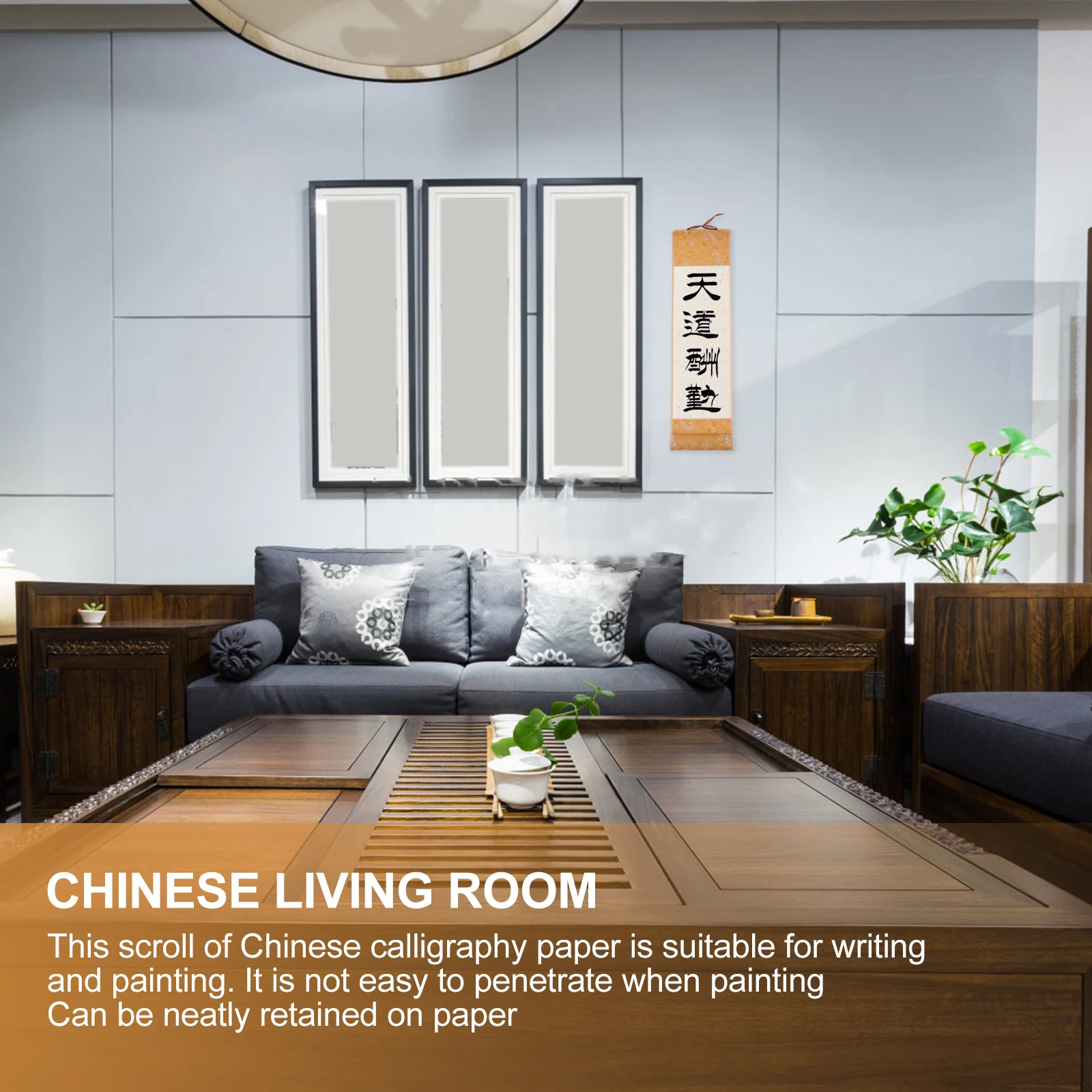 

Blank Small Scroll Wall Art Supplies Drawing Paper Painting Yellow Hanging Office Premium Rice Material Good Workmanship Compact