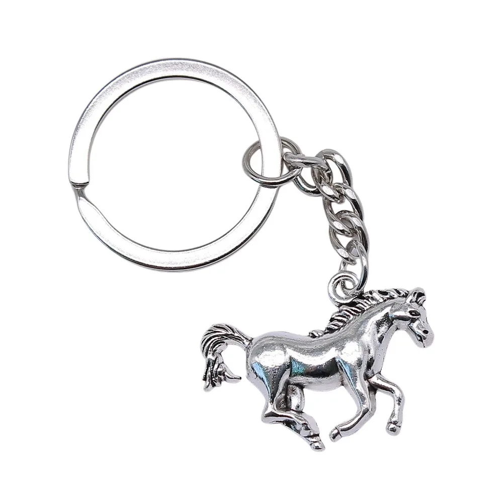 Horse Racing Horse Pendant Key Chain Running Horse Silver Metal Horse Keychain Unique Metal Vintage Horse Pendant Keyring