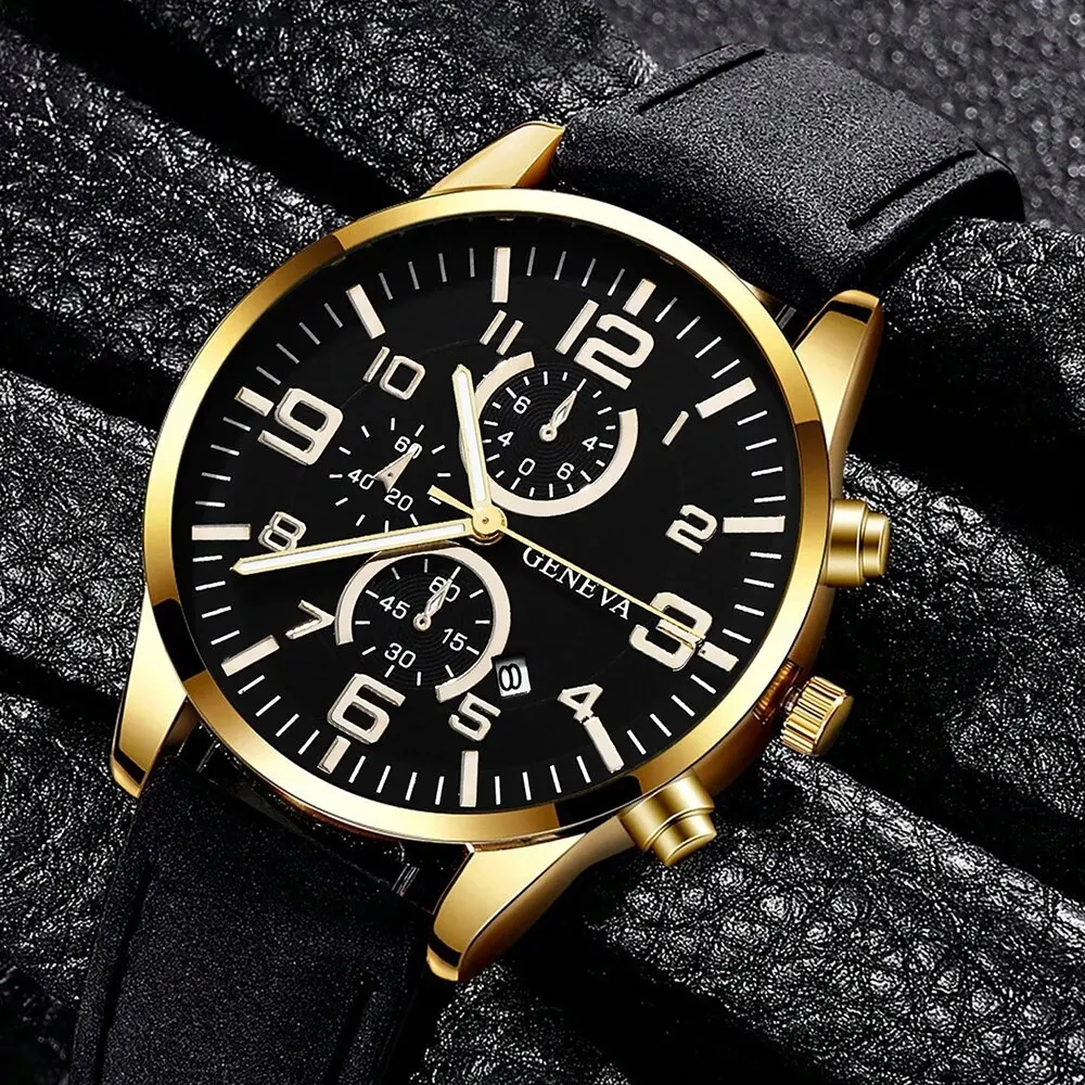 5pcs Men\'s Watch Set Fashion Casual Business Quartz Watch Fashion Casual Bracelet Watch Set