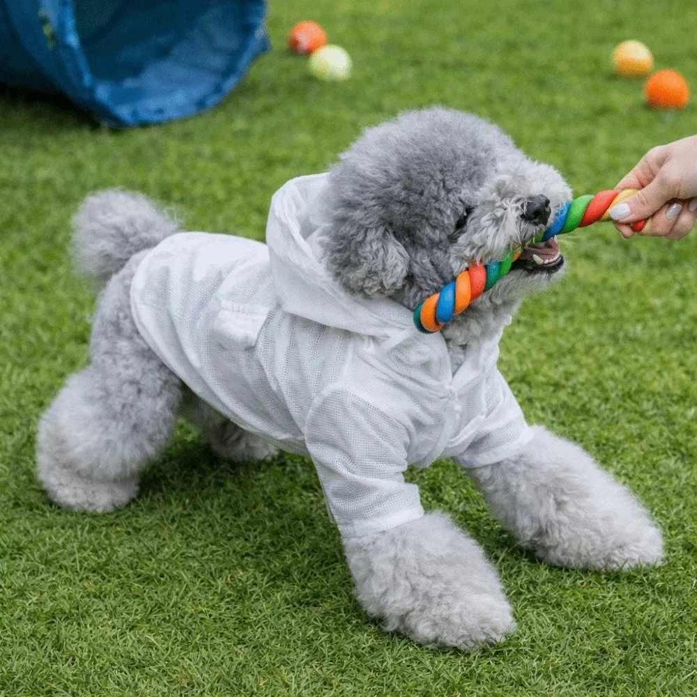 

Fast Drying Pet Sun Protection Clothing Adjustable Lightweight Pet Hooded Jacket Breathable Dog Sunscreen Jacket Outdoor Walk