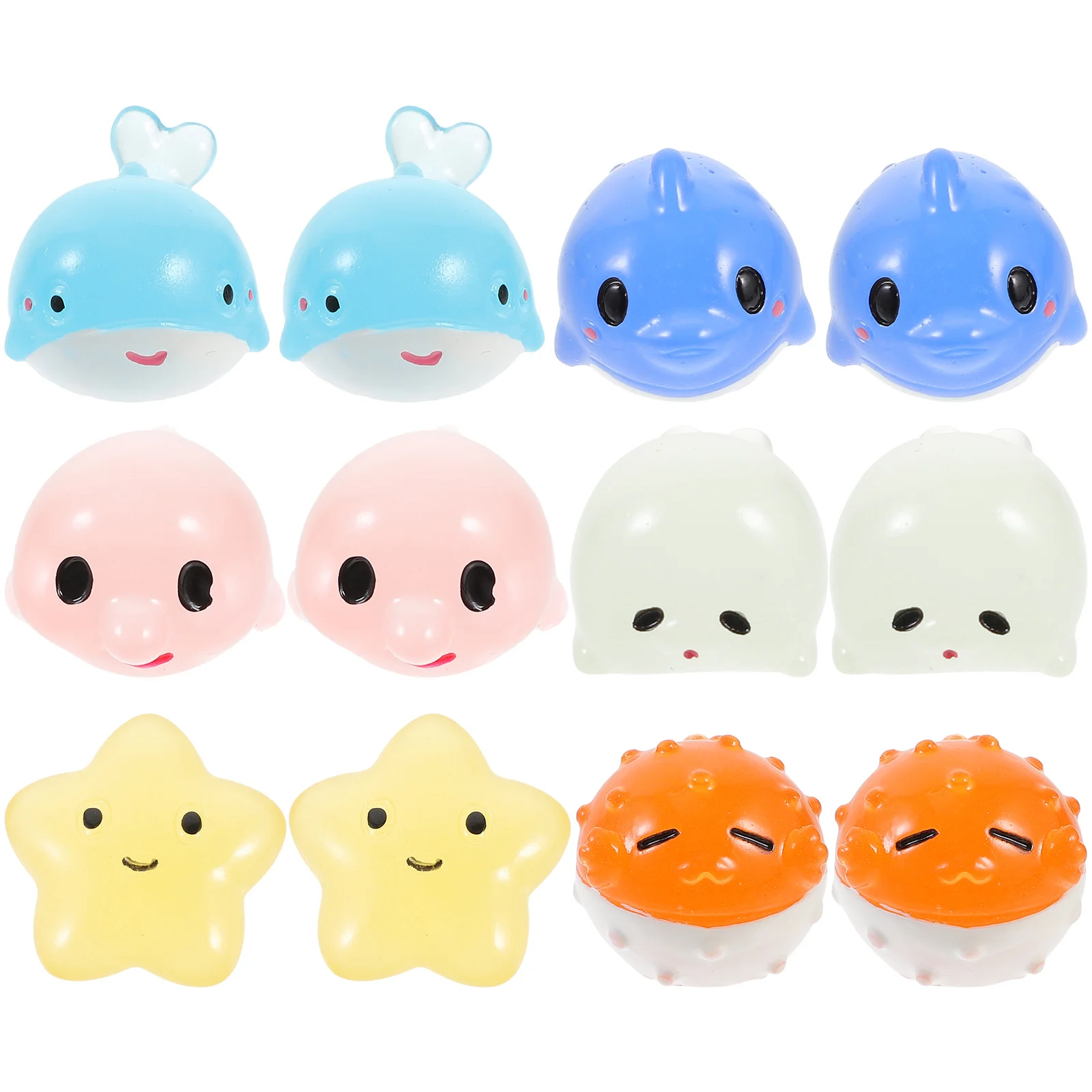 

12Pcs Glow in Dark Marine Animal Ornament Resin Fish Tank Decoration Aquarium Underwater Landscape Decor Resin Marine Animal